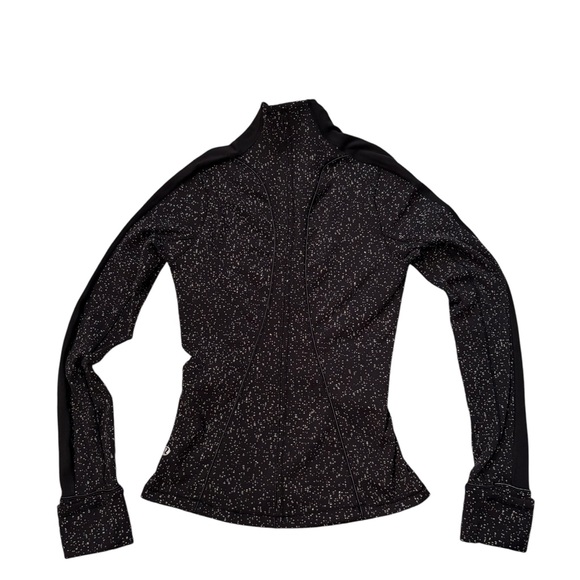 Lululemon Run Briskly 1/2 Zip Top Jacquard Black White Thumbhole, Sz 4 - Picture 10 of 15